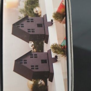 2 piece Black house shaped Christmas stocking holder‎ brand new